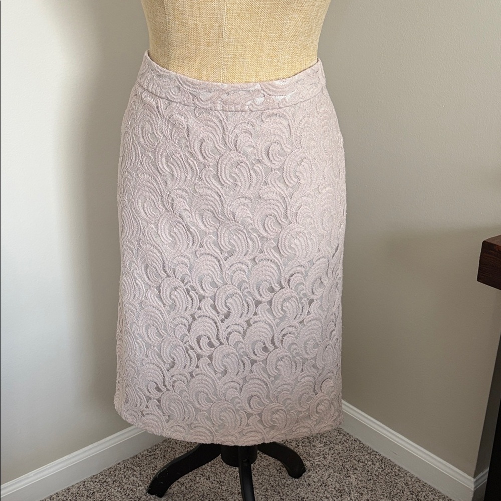 Lord & Taylor Lace Pencil Skirt - Soft Pink